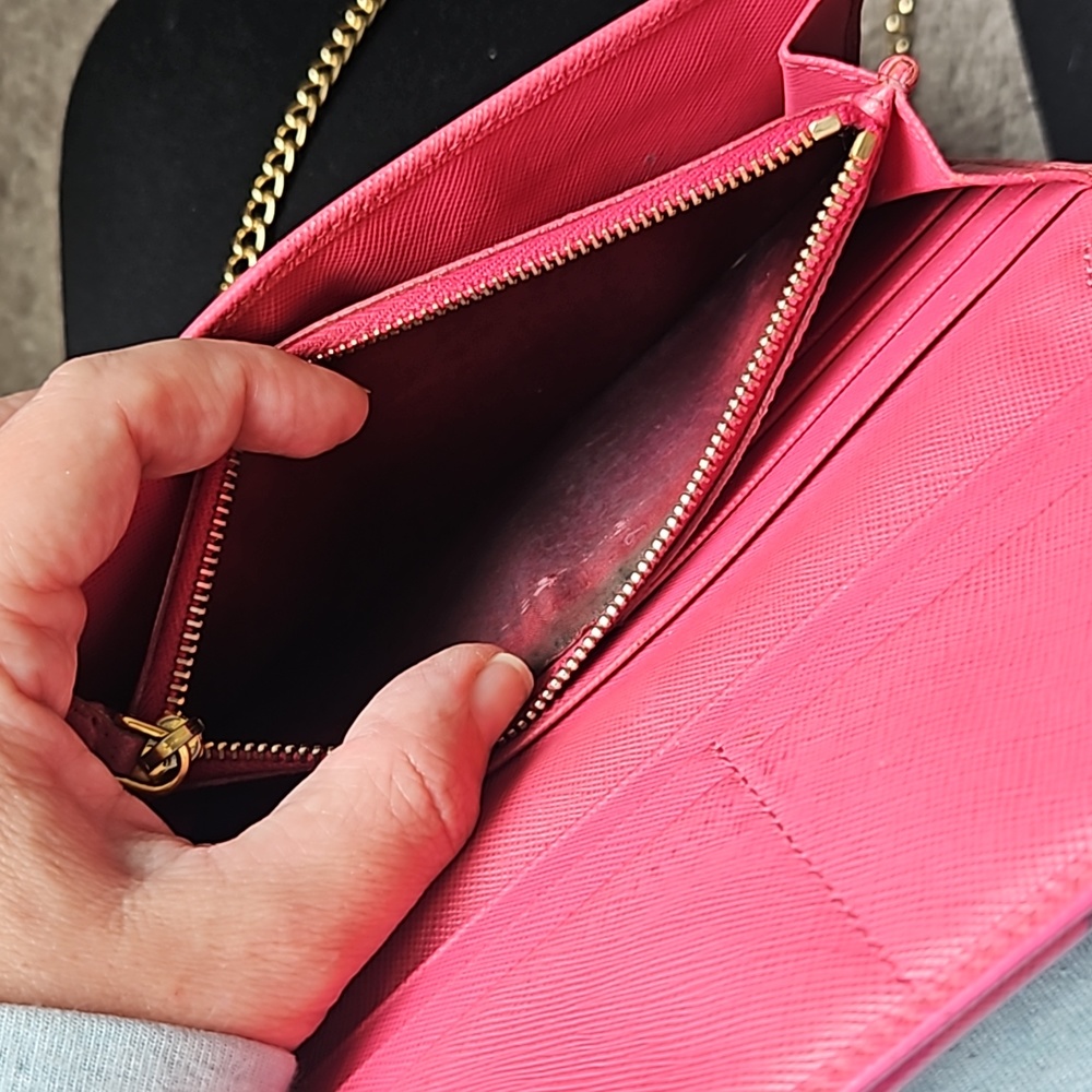Prada Pink Leather Crossbody Bag Purse Chain Strap - Picture 11 of 17